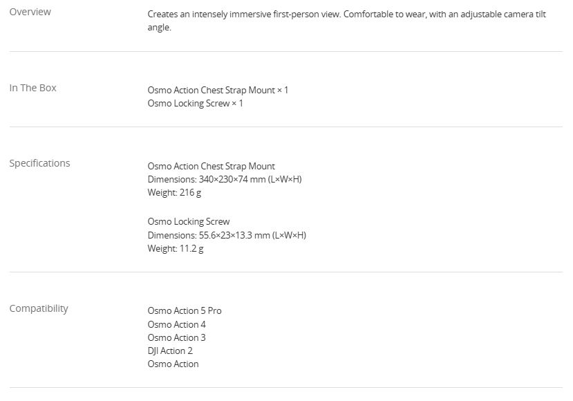 Osmo Action Chest Strap Mount