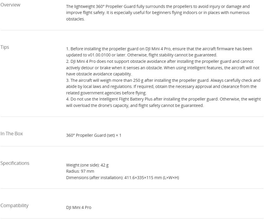 DJI Mini 4 Pro 360° Propeller Guard