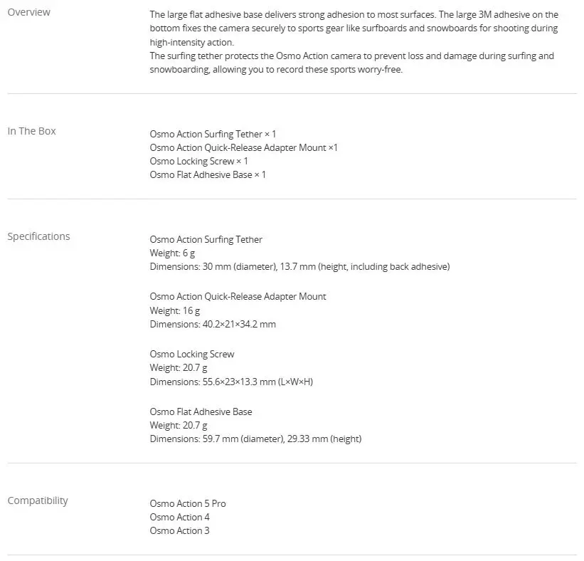 Osmo Action Surfing Tether Kit
