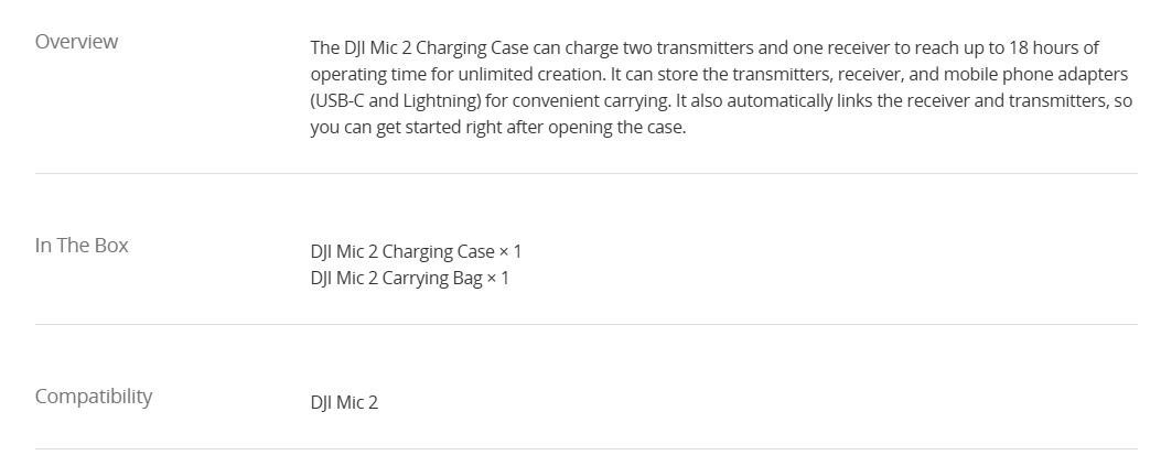 DJI Mic 2 Charging Case