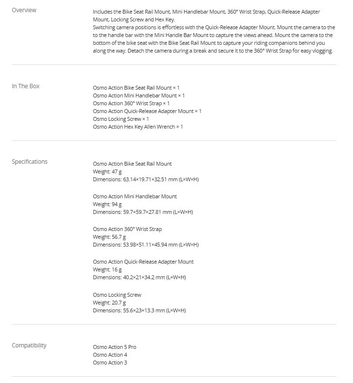 Osmo Action Road Cycling Accessory Kit
