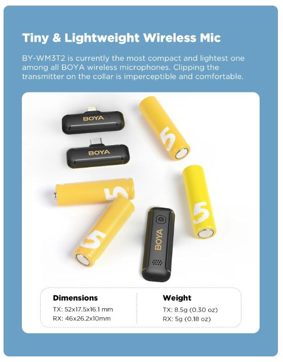 BOYA BY-WM3T2-D1 WIRELESS MICROPHONE