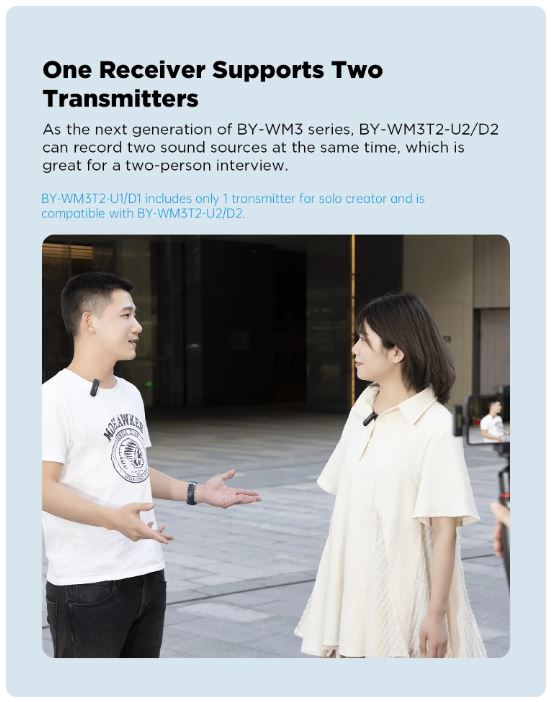 BOYA BY-WM3T2-D1 WIRELESS MICROPHONE