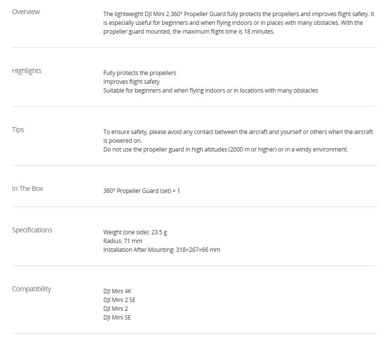 DJI Mini 2 360° Propeller Guard
